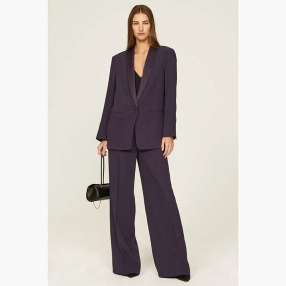 BOSS Purple Junata Jacket and Tacilana Pantsuits Size 6/4 - 41330 - Picture 3 of 16